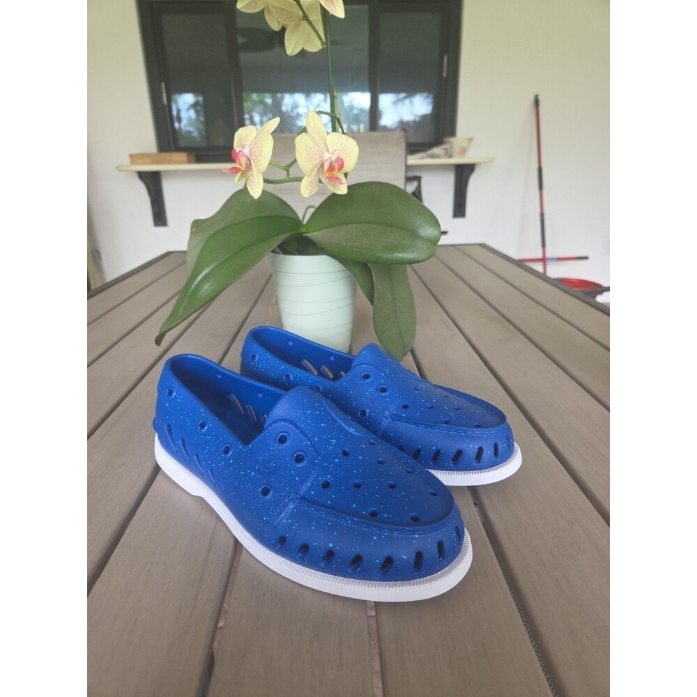 Sperry Top- Slider Men's Authentic Float Boat Water shoes Blue Speckle SZ 8 SB5